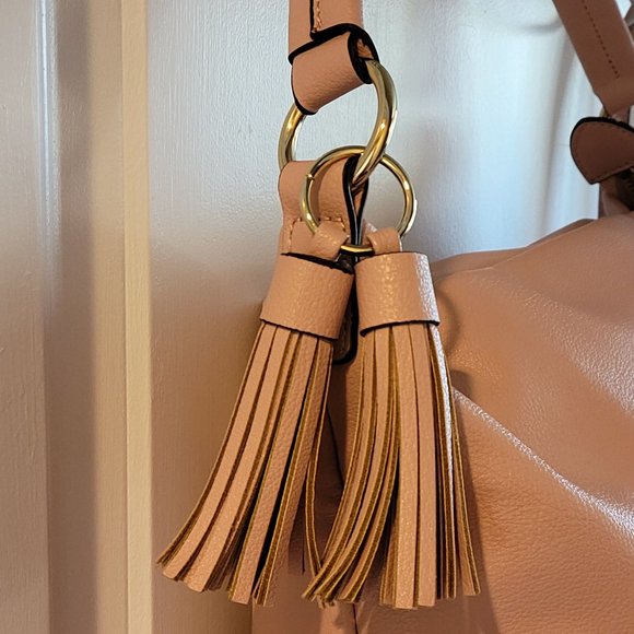 Anne Klein - Pink - Gold Detail - Hobo Crossbody Purse Bag - Picture 8 of 15